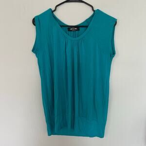 Lock & Love Premium Cap Sleeve Top Pintuck Neckline Size XL